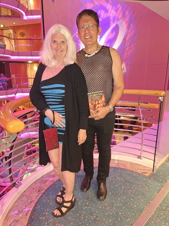 Judy with a friend aboard a lifestyle cruise