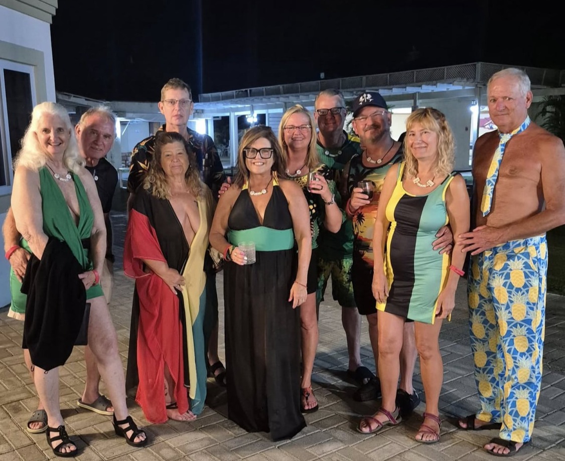 Judy and Hugh with friends at Hedonism II